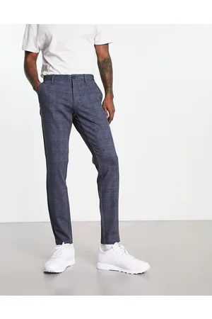 Only & Sons Slim fit-jerseybukser i marineblåt tern