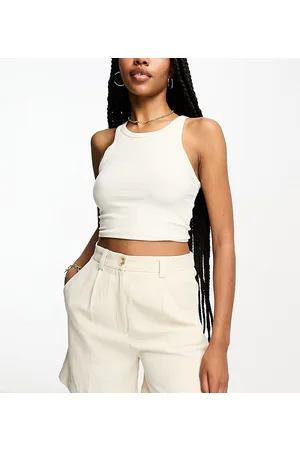 ASOS ASOS DESIGN Tall - dad-shorts med hør-Neutral