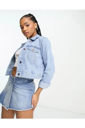 Hollister — Lyseblå cropped denimjakke