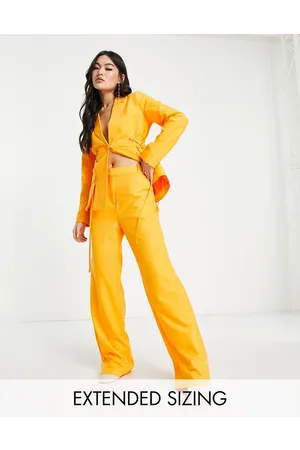 VERO MODA X Joann Van Den Herik - Skræddersyede bukser med vide ben i orange - Del af sæt