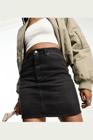 ASOS ASOS DESIGN Tall - Højtaljet mininederdel i denim