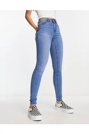 Noisy May Callie - Højtaljede skinny-jeans i