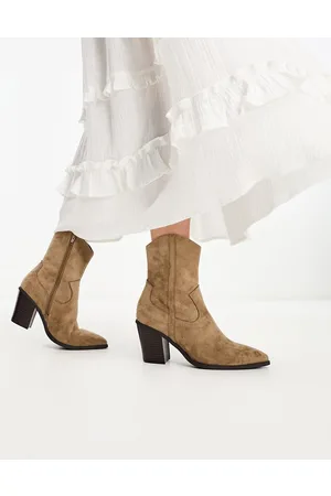 ASOS Rational - Gråbrune Western-støvler med hæl-Neutral