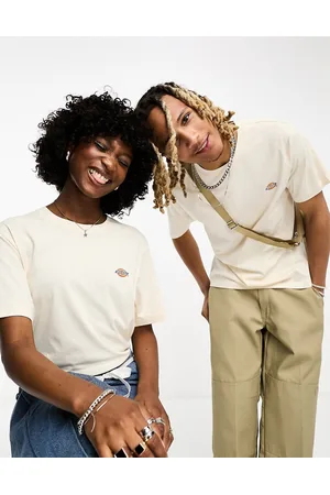 Dickies Mapleton - Beige T-shirt med lille logo i venstre side af brystet-Neutral
