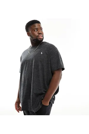Ralph Lauren Big & Tall - T-shirt i klassisk pasform med sort melering og ikonlogo