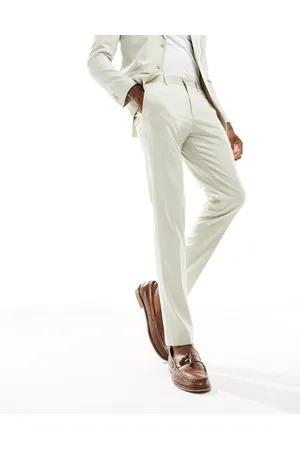 JACK & JONES Premium - Cremefarvede habitbukser i slim fit-Hvid