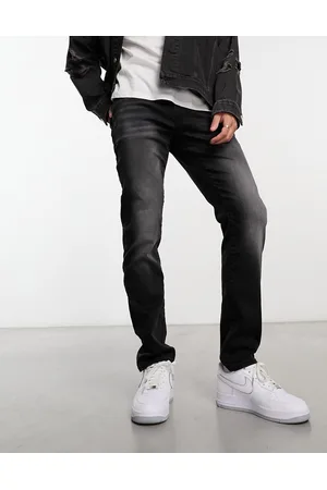 Only & Sons Loom - Sorte forvaskede stretch-jeans i slim fit