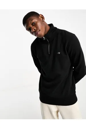 GANT Sweatshirt med halv lynlås og skjoldlogo