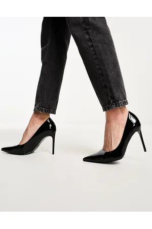 ASOS Paphos - Spidse pumps med hæl i sprt lak-Sort