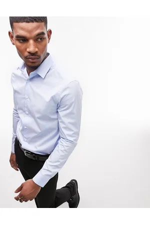 Topman Og elegant skjorte med lange ærmer og stretch i skinny fit