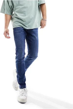 Only & Sons Warp - Mellemvaskede jeans i skinny fit-Blå
