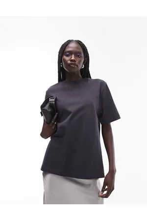 Topshop Premium - Skifergrå basis-T-shirt med korte ærmer