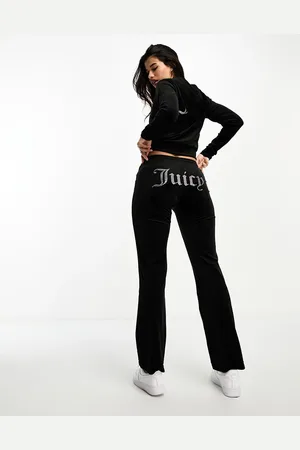 Juicy Couture Sorte joggingbukser med lige ben i velour - Del af sæt