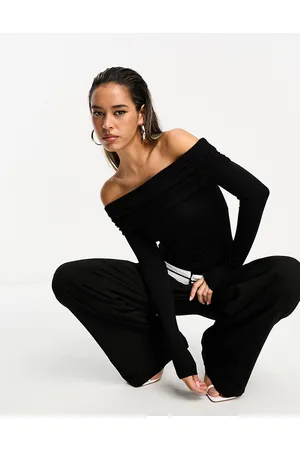 ASOS Bardot-bodystocking med fold i bomuldsmodal