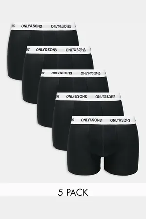 Only & Sons Pakke med 5 par boksershorts i og hvid med taljebånd med logo