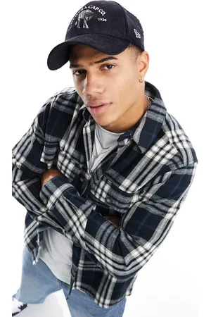 Only & Sons Marineblå overskjorte i ternet flannel