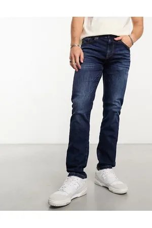 Only & Sons Weft - Mørk vaskede jeans med stretch i regular fit-Blå