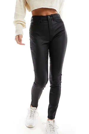Noisy May Callie - Sorte skinny-jeans med belægning