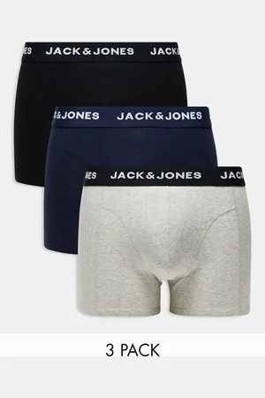 JACK & JONES Pakke med 3 par badebukser med logotaljebånd i forskellige, grå nuancer-Sort