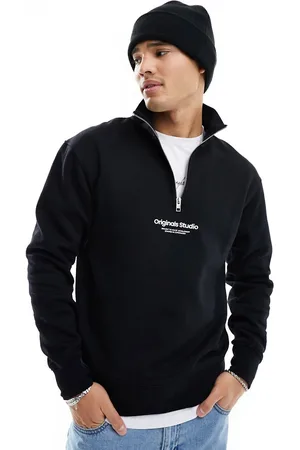 JACK & JONES Sweatshirt med 1/4 lynlås og centreret logo