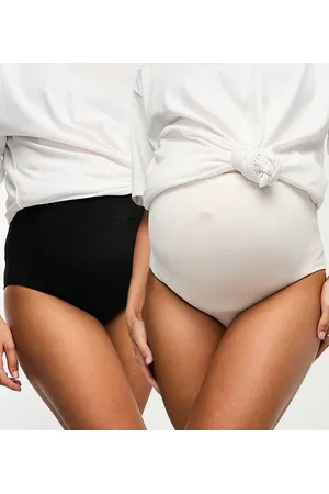 Mama;licious Mamalicious Maternity - Pakke med 2 par højtaljede og formgivende briefs i hvid og sort-Multifarvet
