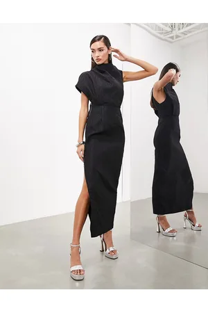 ASOS Højhalset statement-maxikjole med tekstur og uden ærmer i