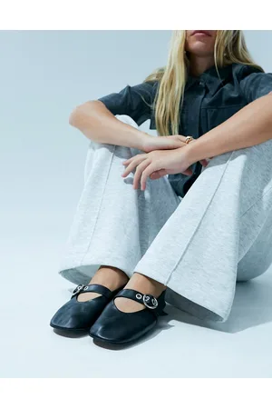 ASOS Lavish - Premium - Sorte Mary Jane-sko i ballerinastil i læder