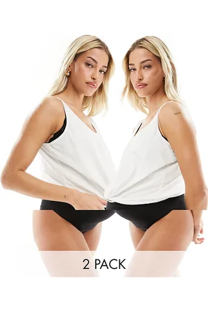 Mama;licious Mamalicious Maternity - Pakke med 2 sorte G-strenge med linning over maven