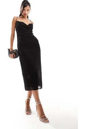 River Island Perlebesat slip-midikjole