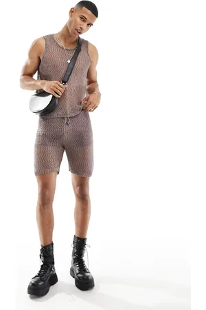 ASOS Mesh-shorts i og metallisk strik