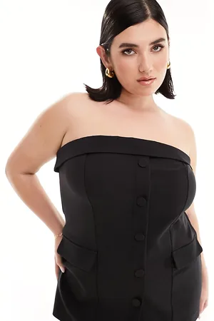 River Island Bandeau-top med smokingdesign