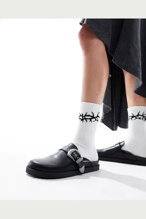 Pull&Bear Sorte western-clogs med spænde