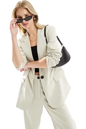 VERO MODA Rita - Oversized beige blazer - Del af sæt-Hvid
