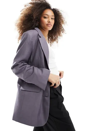 Bershka Oversized blazer i grå i mandestil