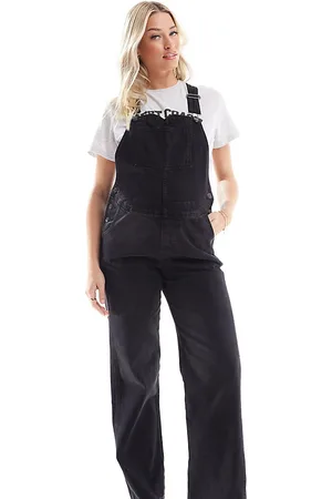 ASOS Dungaree i forvasket sort denim fra ASOS DESIGN Maternity