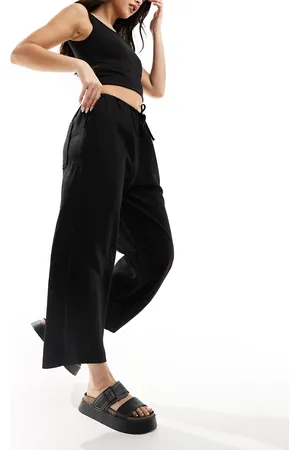 ASOS Sorte pull-on culottebukser i hørblanding