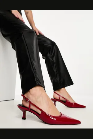 ASOS Strut - Røde sko med slingback-rem og kitten-hæl