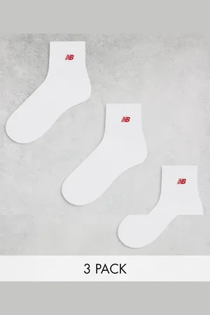 New Balance Pakke med 3 par mellemlange hvide sokker med rødt logo