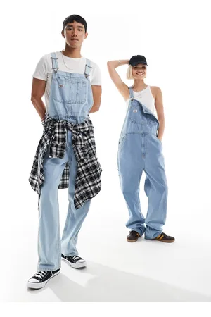 Dickies Klassiske denim-overalls i lys vintage-blå