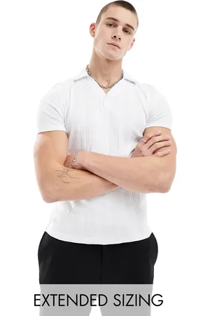 ASOS Tætsiddende poloskjorte i ribstrik