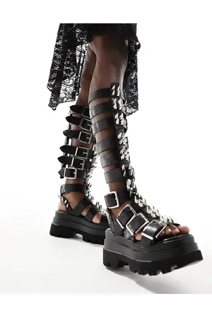 Koi Footwear Koi - The Mage Resistor - Sorte gladiatorsandaler med pigge
