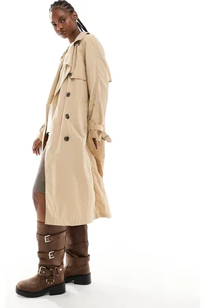 French Connection Beige lang let trenchcoat-Neutral