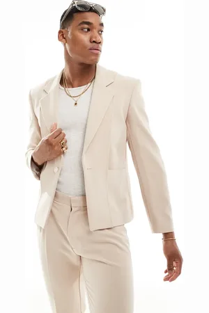 ASOS Habitjakke med paneldetaljer i slim fit-Neutral