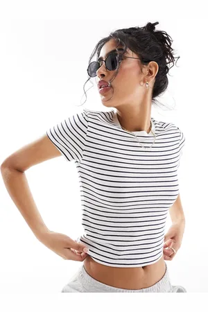 Abercrombie & Fitch Hvid-stribet T-shirt