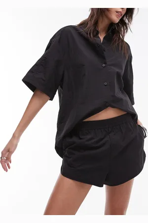 Topshop Sorte løbeshorts i nylon