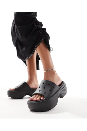 Crocs Stomp - Sorte sliders med høj sål