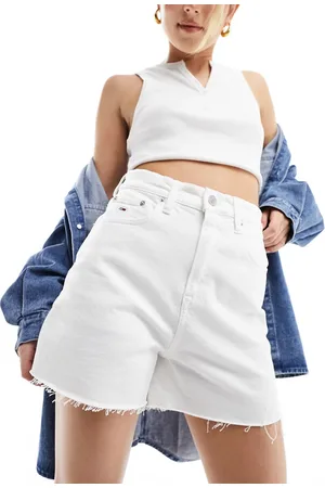 Tommy Hilfiger Superhøjtaljede mom-denimshorts i hvid vask