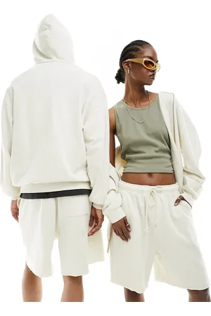 ASOS Unisex - Oversized hættetrøje med lynlås i beige vask - Del af sæt-Neutral