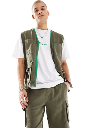 Barbour X ASOS - Peel - Kakifarvede cargoshorts-Grøn