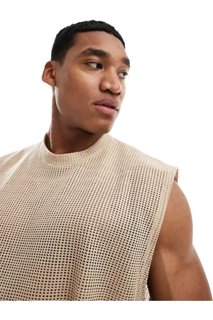 ASOS Oversized tanktop i åben mesh-Neutral
